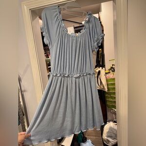 Anna Sui size Medium light blue stretchy dress.   Nice, used condition.
